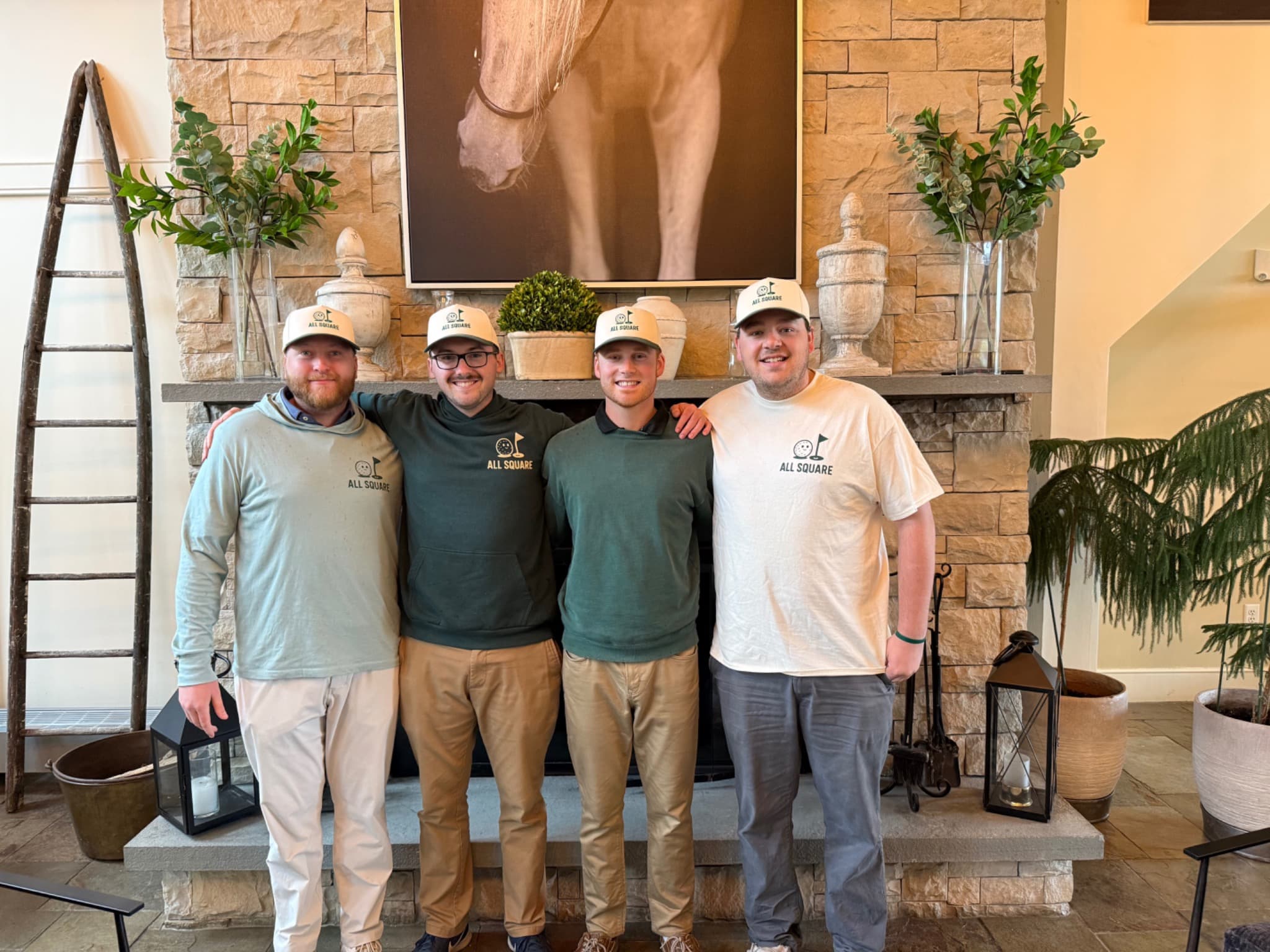 The four All Square founders together in the clubhouse